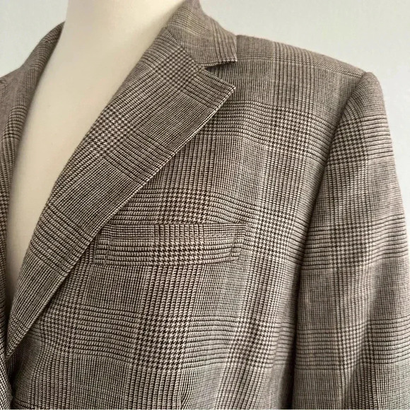 J. Crew Plaid 100% Wool Blazer Jacket Sz 12 - Picture 9 of 13
